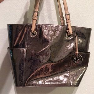 Michael Kors Silver MK tote